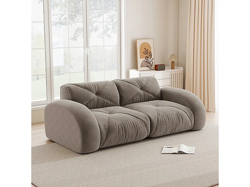 2-zits modulaire bank van chenillestof, 204x95x76cm, Bruin