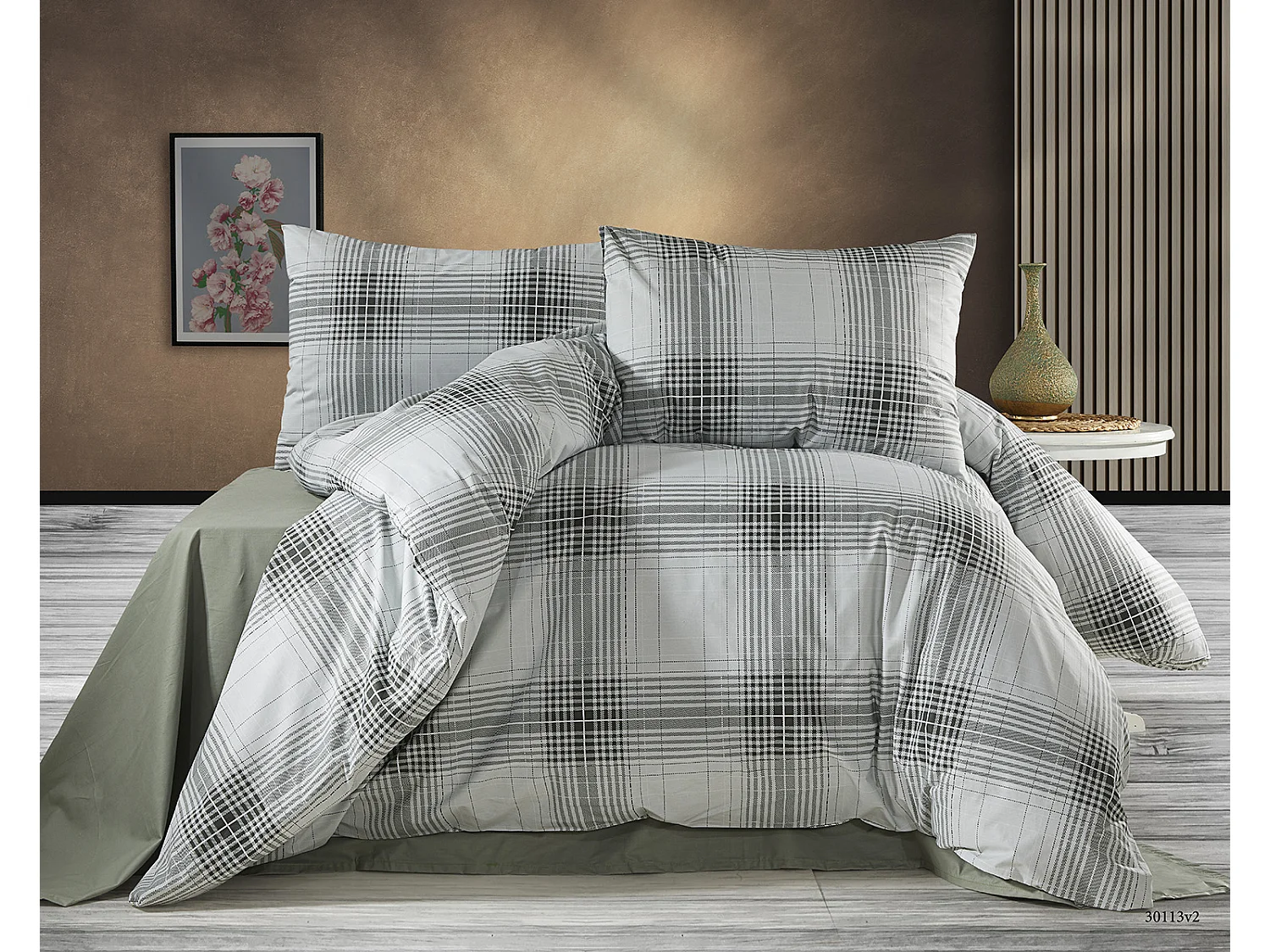 1 persoons beddengoed 140x200 cm+1 kussensloop 65x65 cm in katoen
