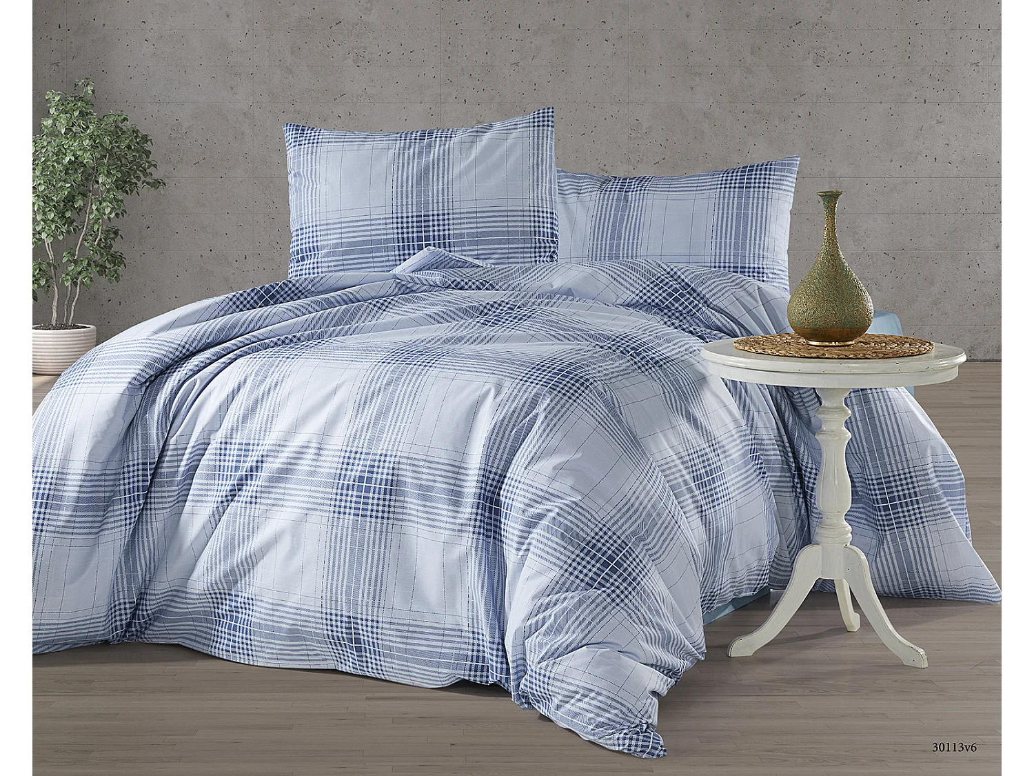 2 persoons beddengoed 240x220 cm+2 kussenslopen 65x65 cm in katoen