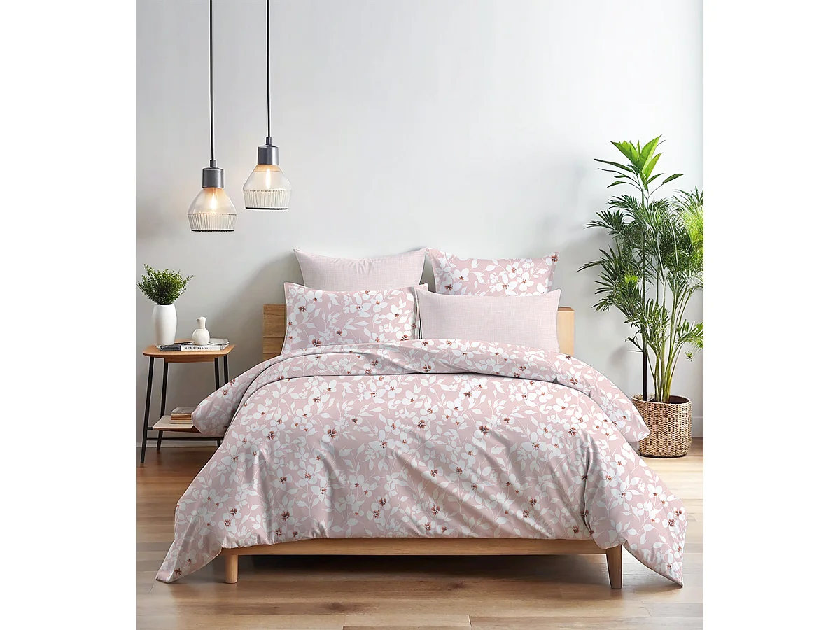 2 persoons beddengoed 240x220 cm+2 kussenslopen 65x65 cm in katoen