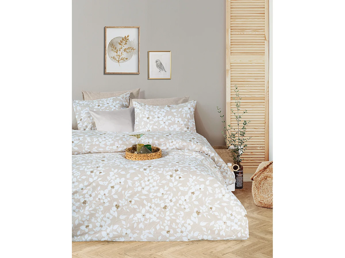 2 persoons beddengoed 240x220 cm+2 kussenslopen 65x65 cm in katoen