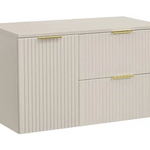Badkamerset NOXERA 100 cm – Congo Bruin – blad voor wastafel + 2 laden + 1 wasmand Badkamerset NOXERA 100 cm – Congo Bruin – blad voor wastafel + 2 laden + 1 wasmand