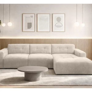 AX LIVING Hoekbank Corlu Crème voor woonkamer 310 cm rechts AX LIVING Hoekbank Corlu Crème voor woonkamer 310 cm rechts