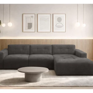 AX LIVING Hoekbank Corlu Donkergrijs voor woonkamer 310 cm rechts