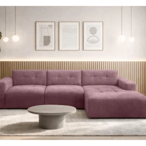 AX LIVING Hoekbank Corlu Roze voor woonkamer 310 cm rechts