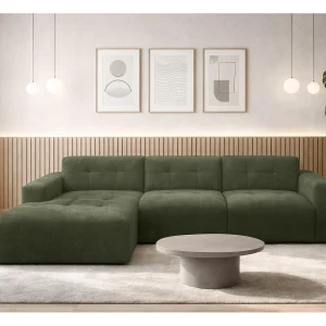 AX LIVING Hoekbank Corlu Groen voor woonkamer 310 cm links