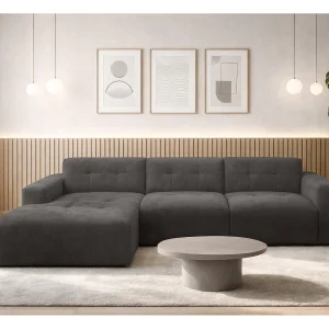 AX LIVING Hoekbank Corlu Donkergrijs voor woonkamer 310 cm links