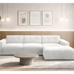 AX LIVING Hoekbank Corlu Parelwit voor woonkamer 310 cm rechts