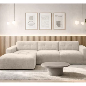 AX LIVING Hoekbank Corlu Crème voor woonkamer 310 cm links AX LIVING Hoekbank Corlu Crème voor woonkamer 310 cm links