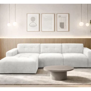 AX LIVING Hoekbank Corlu Parelwit voor woonkamer 310 cm links
