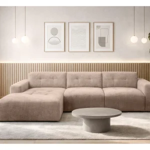 AX LIVING Hoekbank Corlu Bruin voor woonkamer 310 cm links AX LIVING Hoekbank Corlu Bruin voor woonkamer 310 cm links