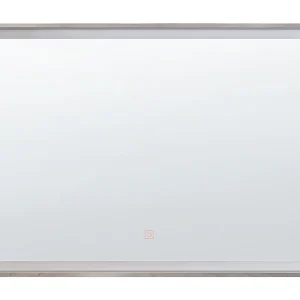 Badkamerspiegel met LED zilver 80 x 60 cm ARGENS Badkamerspiegel met LED zilver 80 x 60 cm ARGENS