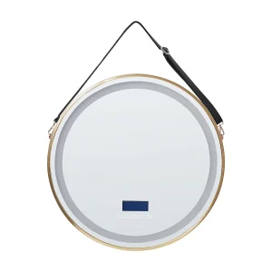Badkamerspiegel LED met Bluetooth goud ⌀ 60 cm DAROIS Badkamerspiegel LED met Bluetooth goud ⌀ 60 cm DAROIS