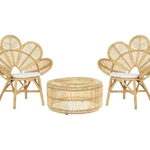 Balkonset rotan natuurlijk/beige FLORENTINE/LIMNI