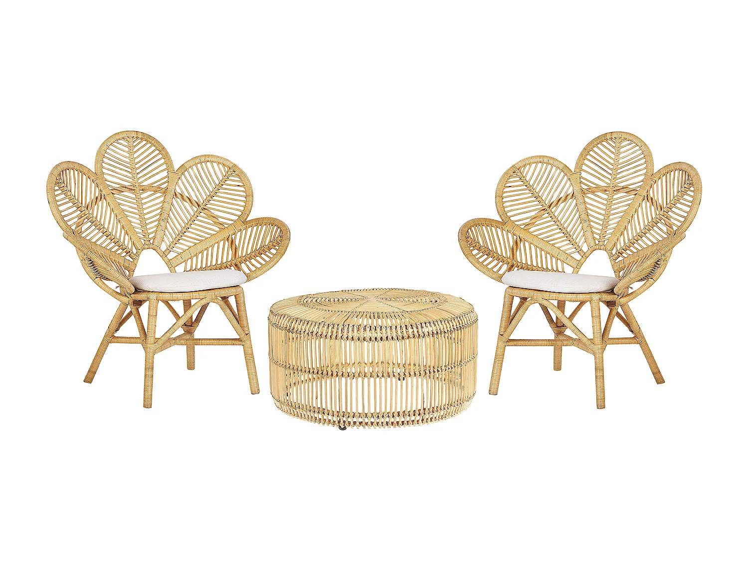 Balkonset rotan natuurlijk/beige FLORENTINE/LIMNI