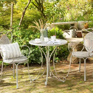 Set van 2 tuinstoelen CILENTO Metaal Grijs Set van 2 tuinstoelen CILENTO Metaal Grijs