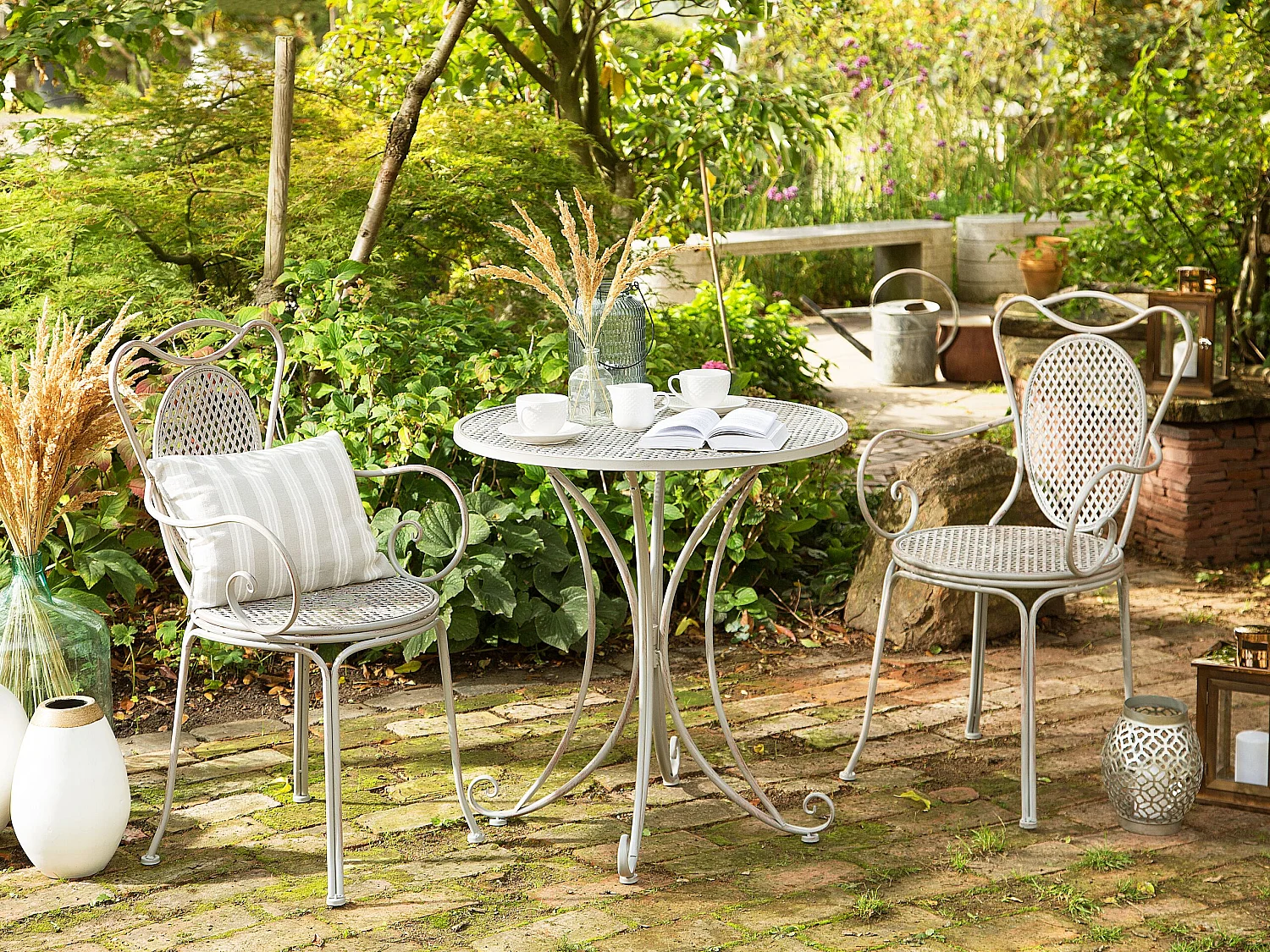 Set van 2 tuinstoelen CILENTO Metaal Grijs