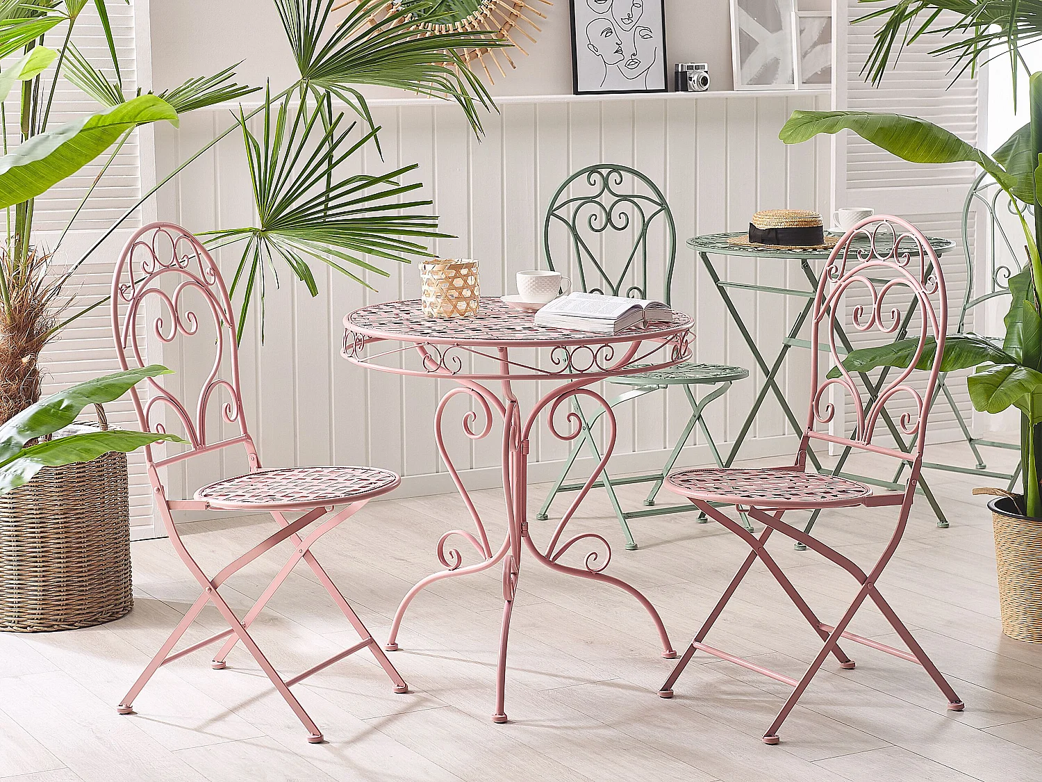 Set van 2 tuinstoelen ALBINIA Metaal Roze