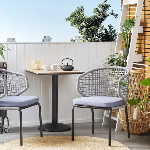 Bistroset met kussen Metaal Grijs PALMI Bistroset met kussen Metaal Grijs PALMI