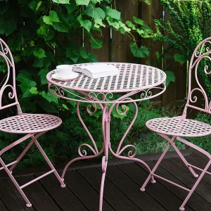 Bistroset Inklapbaar ALBINIA Metaal Roze Bistroset Inklapbaar ALBINIA Metaal Roze