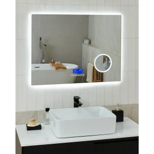 LED badkamerspiegel MONTARON 80 cm 60 cm Zilver LED badkamerspiegel MONTARON 80 cm 60 cm Zilver