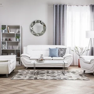 Bankenset LEIRA Kunstleer Wit 6-zitter