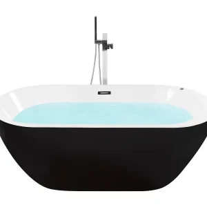 Badkuip vrijstaand whirlpool LED zwart 170 x 80 cm NEVIS Badkuip vrijstaand whirlpool LED zwart 170 x 80 cm NEVIS