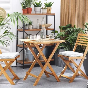 Bistroset met kussens Inklapbaar FIJI Hout Mintgroen Bistroset met kussens Inklapbaar FIJI Hout Mintgroen