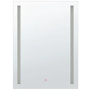 Badkamerspiegel met LED zilver 70 x 90 cm MARTINET Badkamerspiegel met LED zilver 70 x 90 cm MARTINET