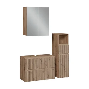 3-delige badkamermeubelset ambachtelijk 80x35x58 takumi 3-delige badkamermeubelset ambachtelijk 80x35x58 takumi