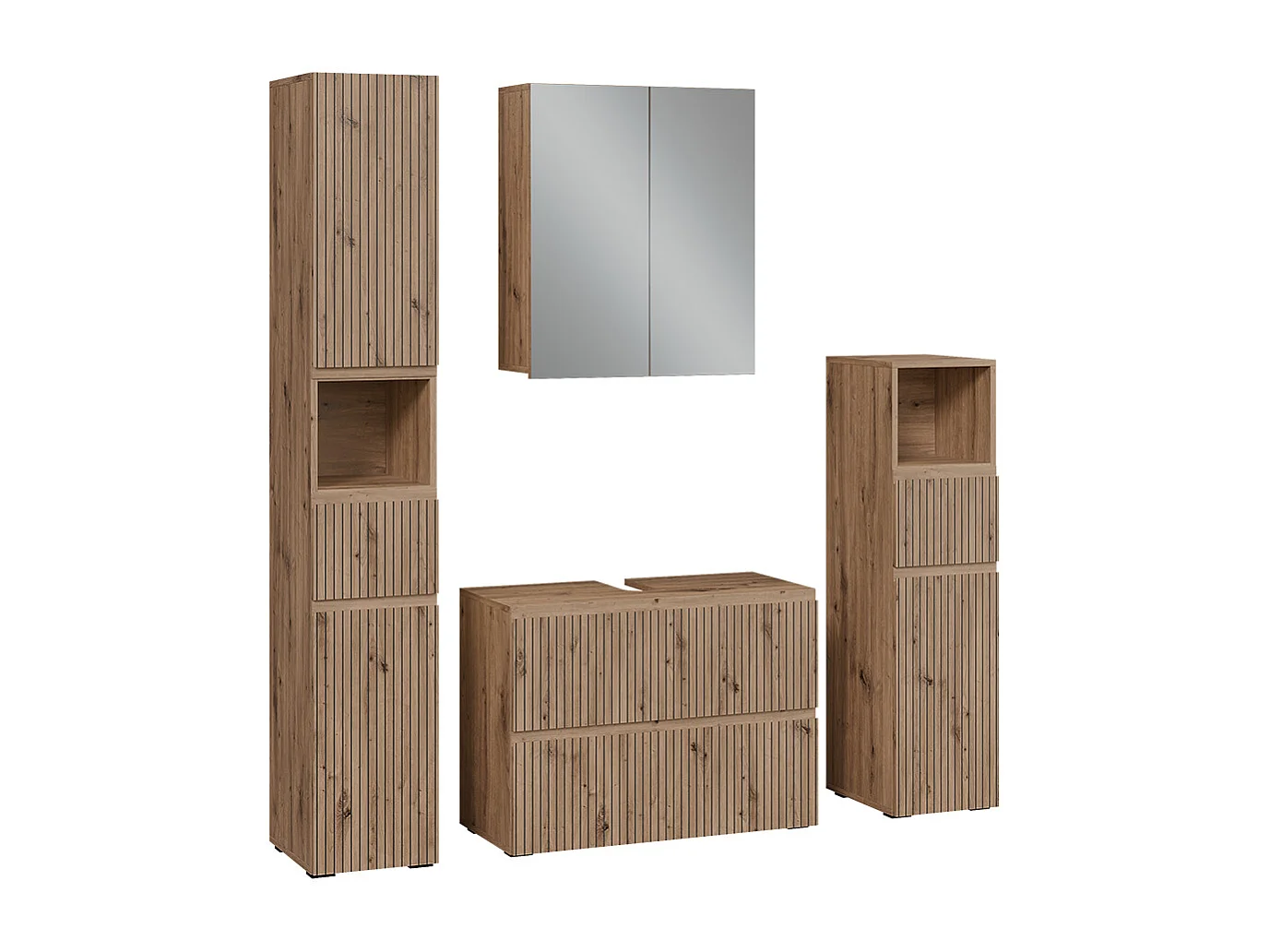 Badkamermeubelset ambachtelijk 80x35x58 takumi