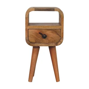 Artisan Furniture Massief hout Extra mini eikenhouten gebogen open bedside