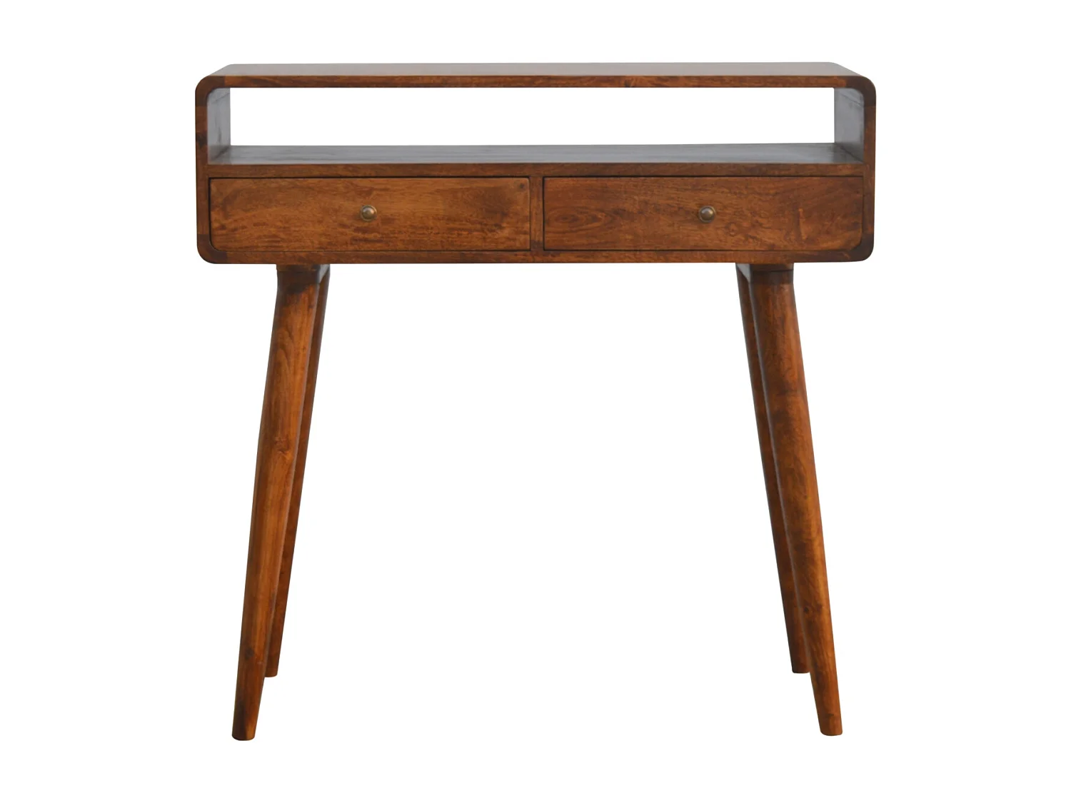 Gebogen consoletafel van kastanjehout