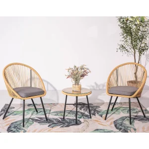 Balkonset Beige 2 fauteuils en 1 tafel IPANEMA van Natuurlijk Rotan Balkonset Beige 2 fauteuils en 1 tafel IPANEMA van Natuurlijk Rotan
