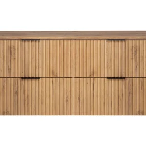 Badkamermeubel, Craft eiken + zwart handvat, 120 x 57 x 46 cm