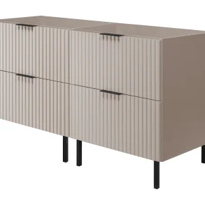 Badkamermeubel, Kasjmier + zwarte handgreep, 120 x 77 x 46 cm