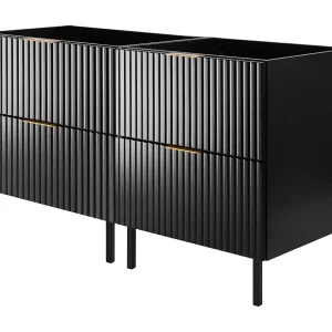 Badkamermeubel, Zwart + gouden handvat, 120 x 77 x 46 cm