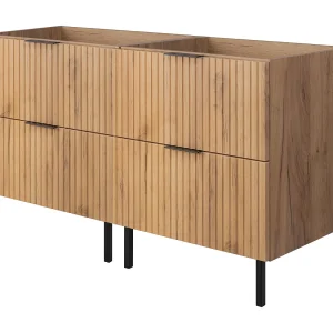 Badkamermeubel, Craft eiken + zwart handvat, 120 x 77 x 46 cm Badkamermeubel, Craft eiken + zwart handvat, 120 x 77 x 46 cm
