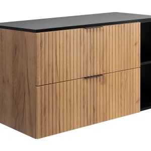 Badkamermeubel, Craft eiken/zwart + zwart handvat, 100 x 57 x 46 cm Badkamermeubel, Craft eiken/zwart + zwart handvat, 100 x 57 x 46 cm