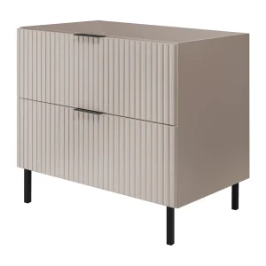 Badkamermeubel, Cashmere + zwarte handgreep, 80 x 77 x 46 cm