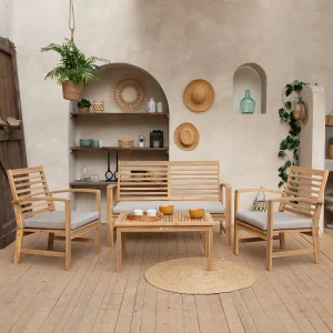 Acacia tuinmeubelset GOA 4 zits – zandkussens