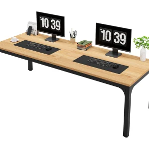 2-persoons thuiskantoorbureau, 200 cm extra lang computerbureau, dubbel werkstation voor thuiskantoor