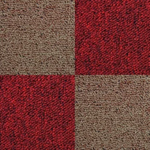 40 x Tapijttegels – Rood en Zand kleur- 50x50cm 10m2 40 x Tapijttegels – Rood en Zand kleur- 50x50cm 10m2