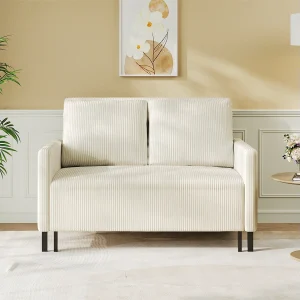 2-zits converteerbare bank Klik-klak, in geribbelde fluweel beige, Slapen 170 cm, matras 10 cm, voor studio/woonkamer/slaapkamer 2-zits converteerbare bank Klik-klak, in geribbelde fluweel beige, Slapen 170 cm, matras 10 cm, voor studio/woonkamer/slaapkamer