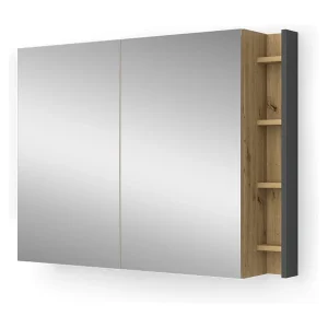 Badkamerspiegelkast antraciet/artisan 100x18x75 edelin