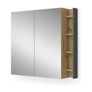 Badkamerspiegelkast antraciet/artisan 80x18x75 edelin