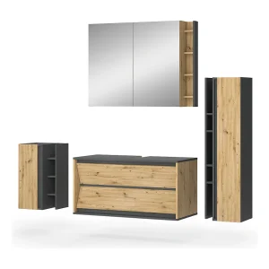 Badkamermeubelset antraciet/artisan 100x45x50 edelin