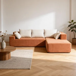 Bank Luna 3 zitplaatsen – oranje wit rechts Bank Luna 3 zitplaatsen – oranje wit rechts