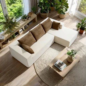 Bank Luna 3 zitplaatsen – wit zand rechts