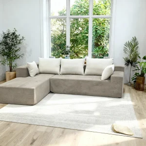 Bank Luna 3 zitplaatsen – zand wit links
